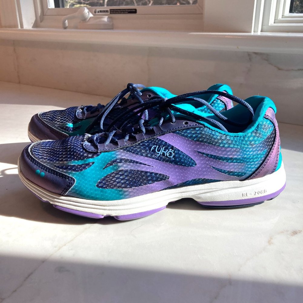 Ryka Devotion Plus 2 Walking Shoe Sneakers Teal Navy Blue Purple Women's 10 Med